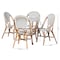 Baxton Studio Genica Classic French Black and White Waeving and Natural Brown Rattan 5-Piece Dining Chair Set 210-12698-12699 - alternate 9